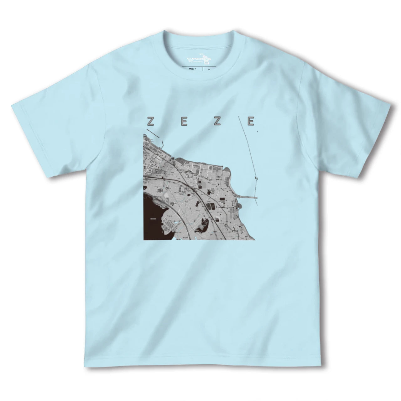 【膳所(滋賀県)】地図柄ヘビーウェイトTシャツ