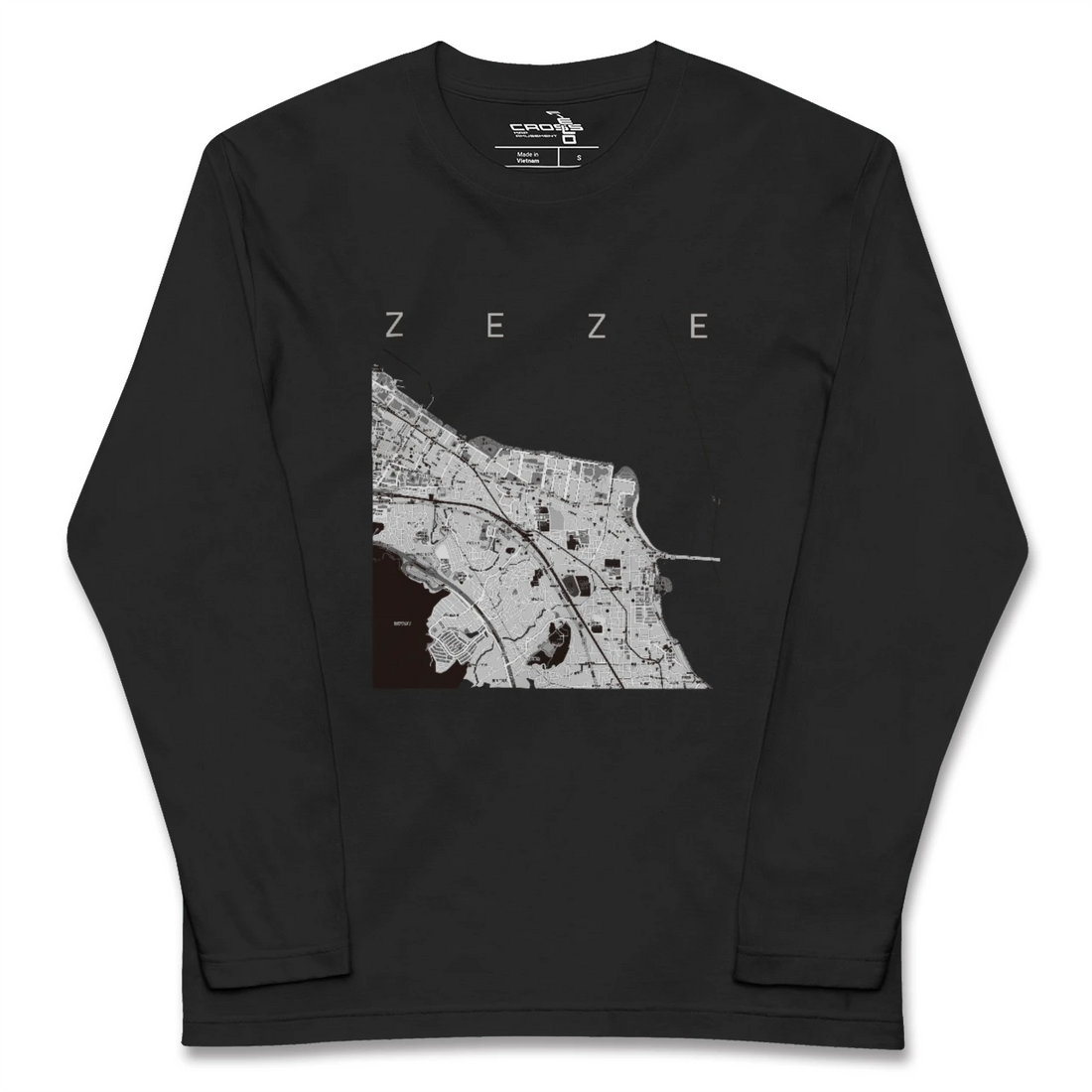 【膳所(滋賀県)】地図柄ロングスリーブTシャツ