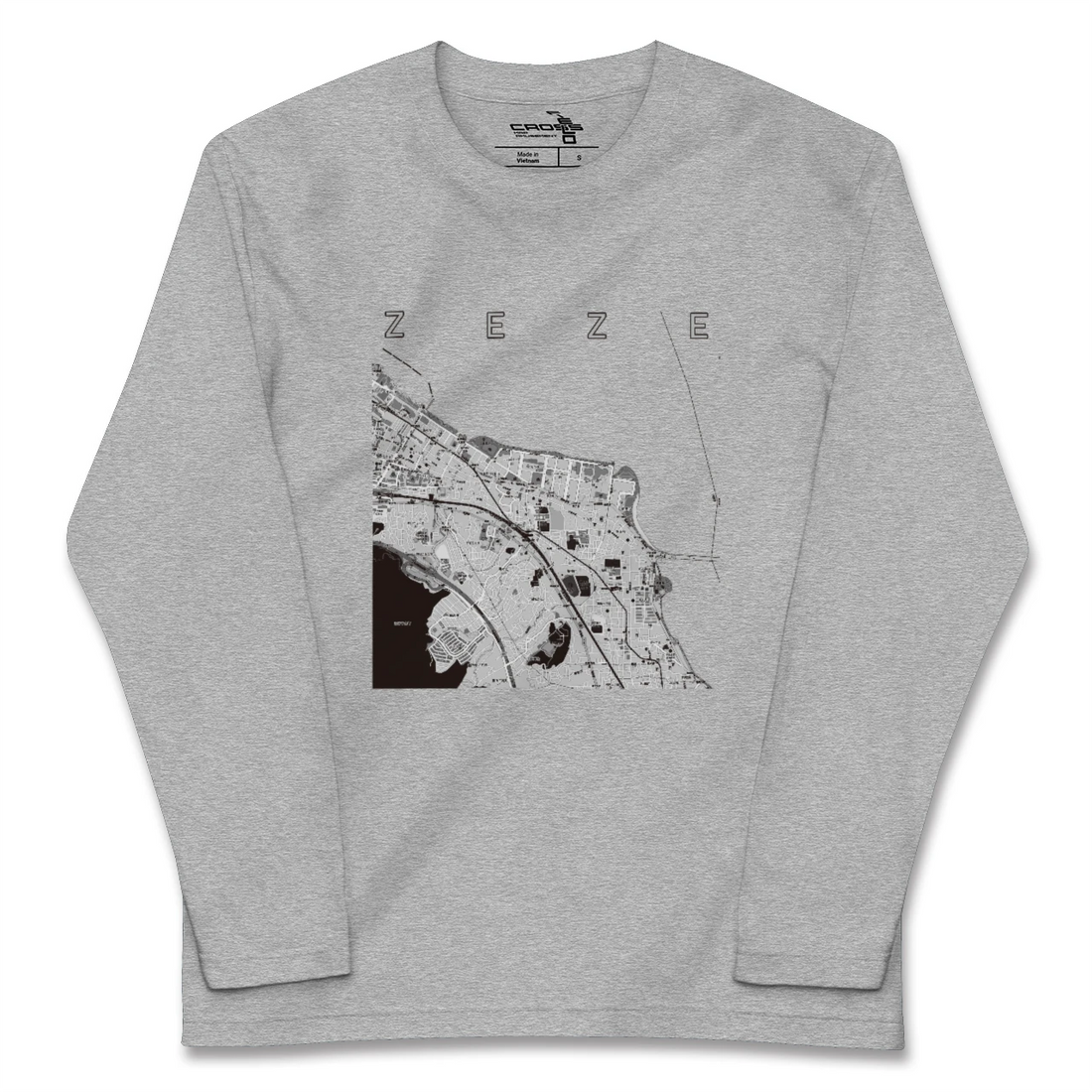 【膳所(滋賀県)】地図柄ロングスリーブTシャツ