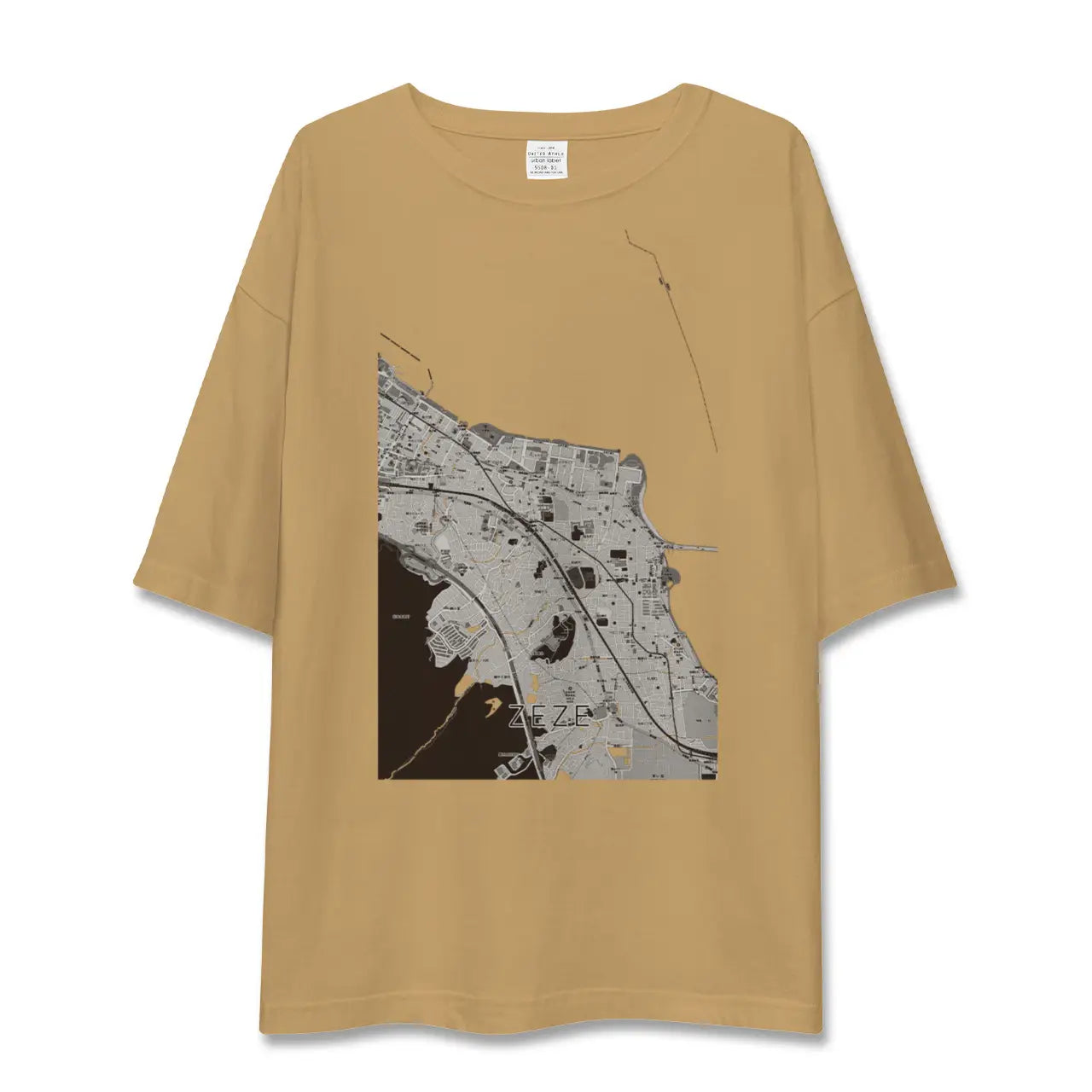 【膳所(滋賀県)】地図柄ビッグシルエットTシャツ