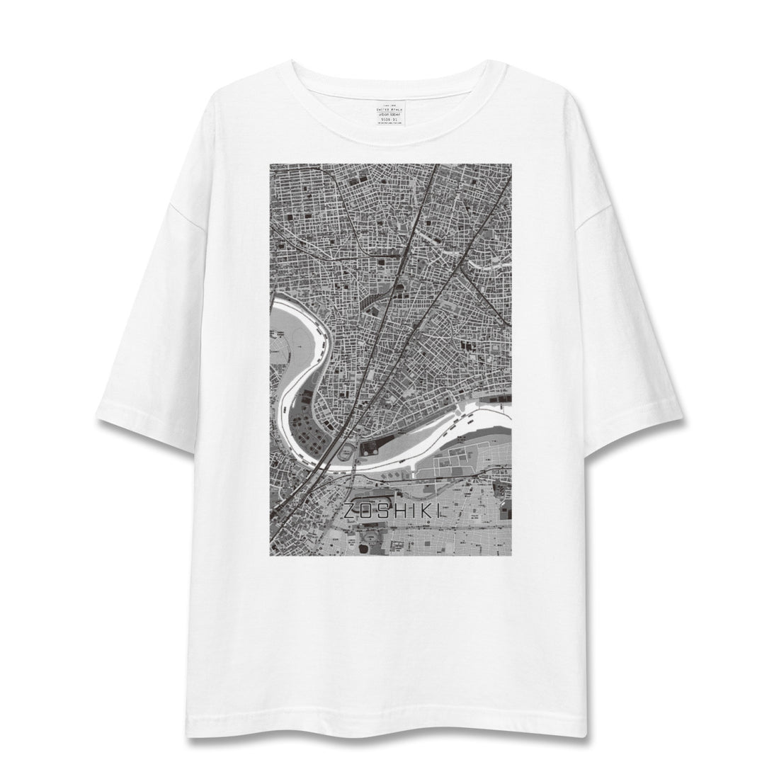 【雑色(東京都)】地図柄ビッグシルエットTシャツ
