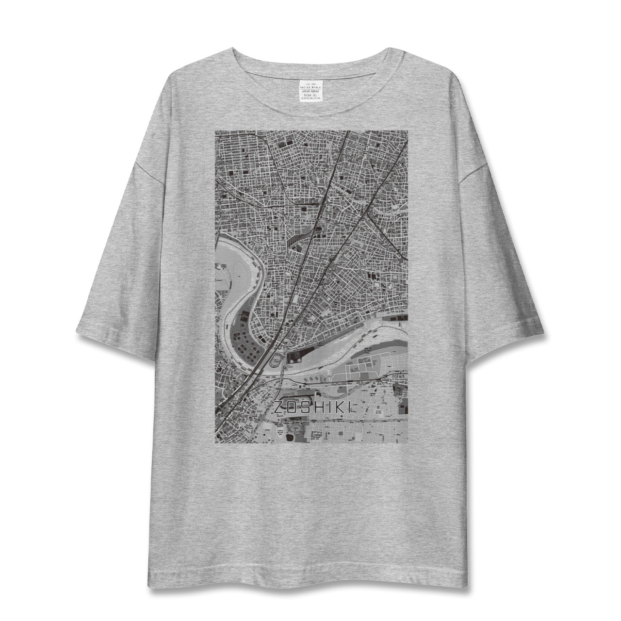 【雑色(東京都)】地図柄ビッグシルエットTシャツ
