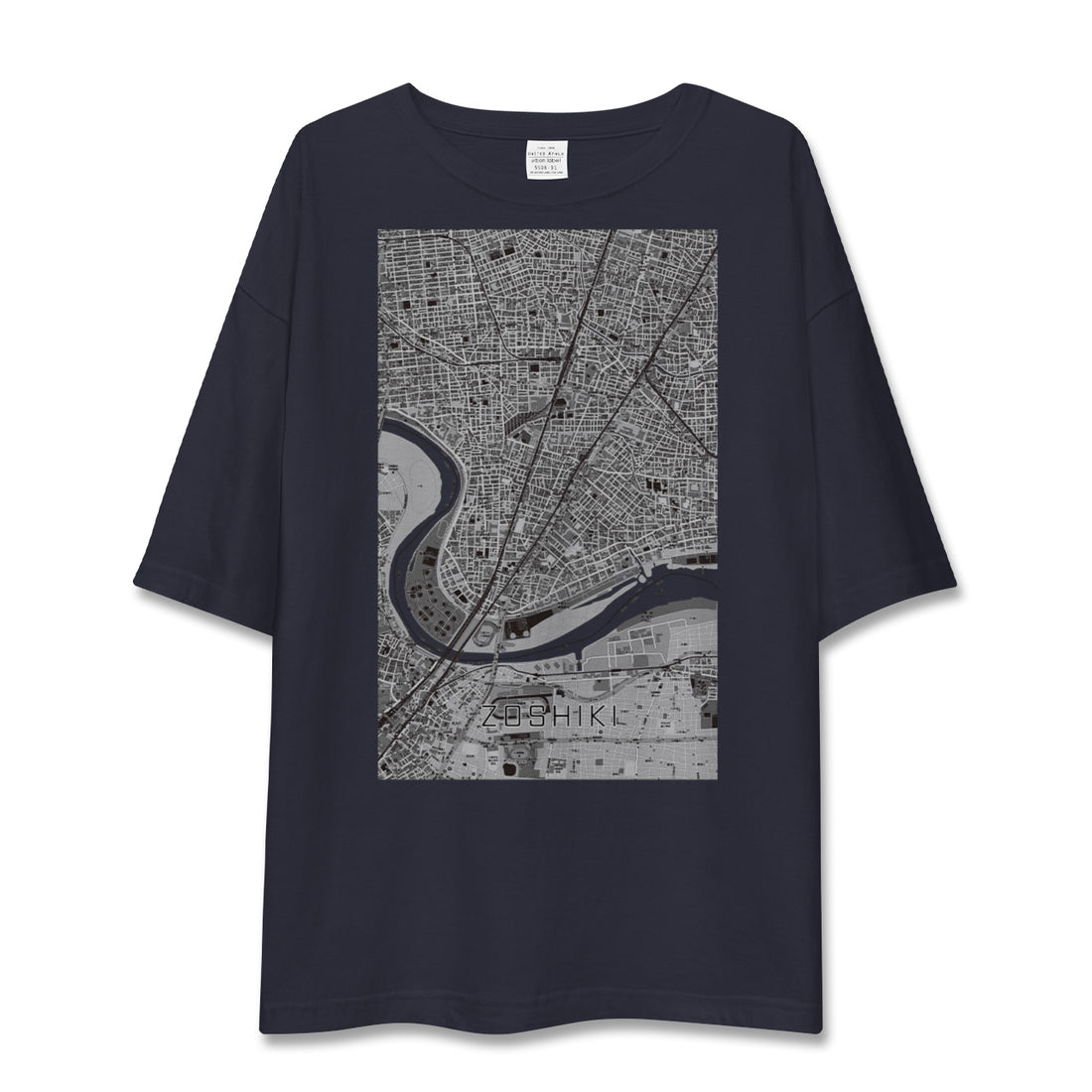 【雑色(東京都)】地図柄ビッグシルエットTシャツ