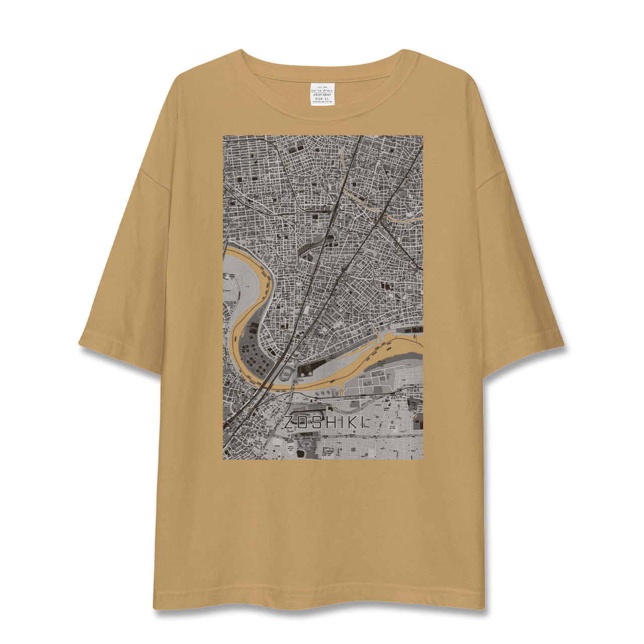 【雑色(東京都)】地図柄ビッグシルエットTシャツ