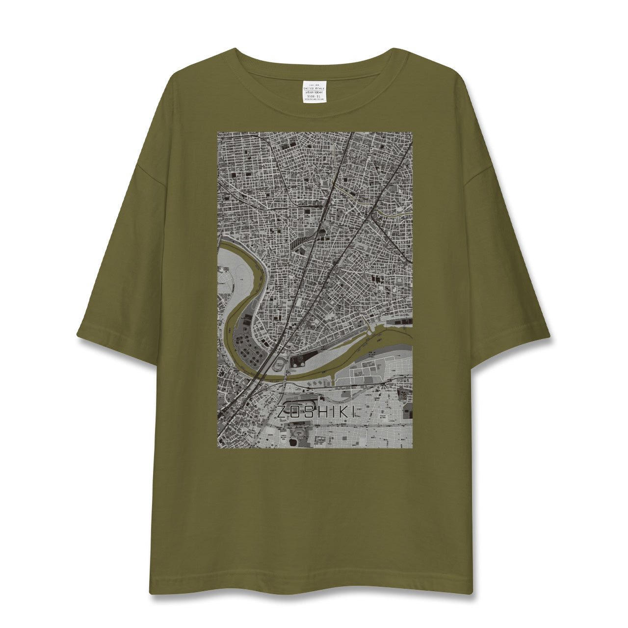 【雑色(東京都)】地図柄ビッグシルエットTシャツ