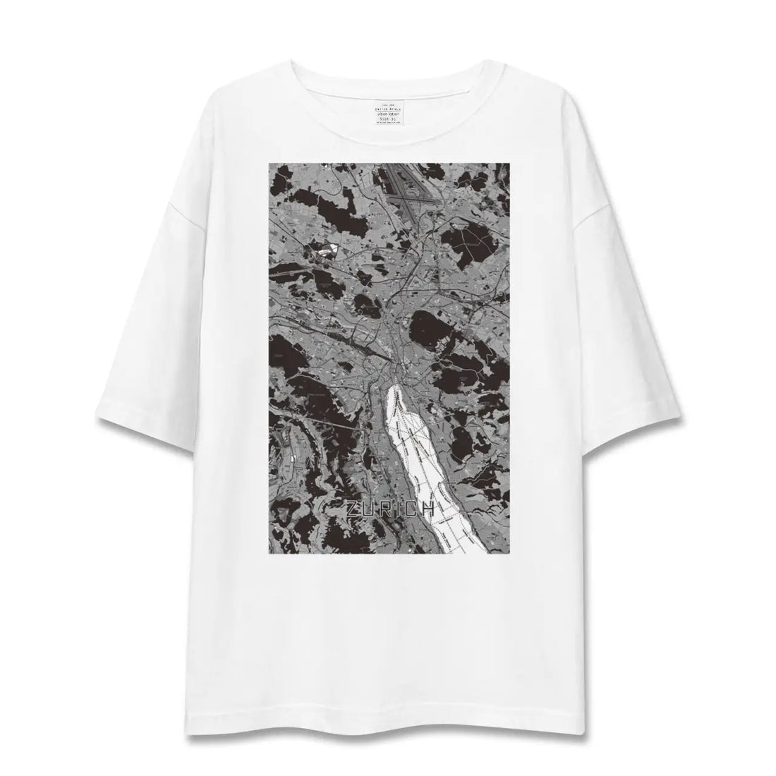 【チューリッヒ(スイス)】地図柄ビッグシルエットTシャツ