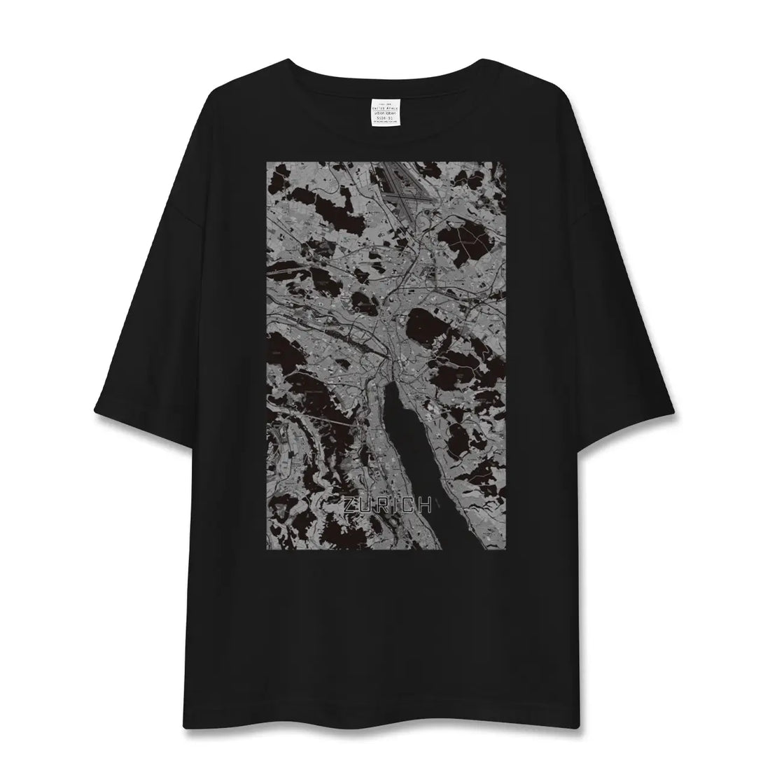 【チューリッヒ(スイス)】地図柄ビッグシルエットTシャツ