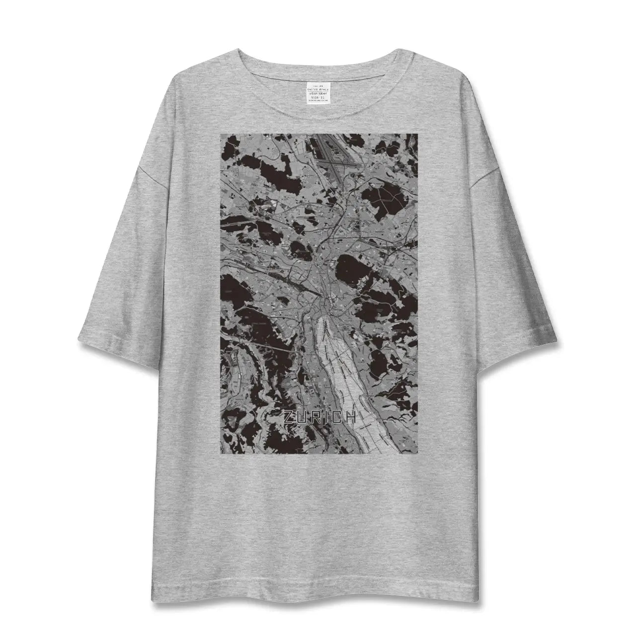 【チューリッヒ(スイス)】地図柄ビッグシルエットTシャツ