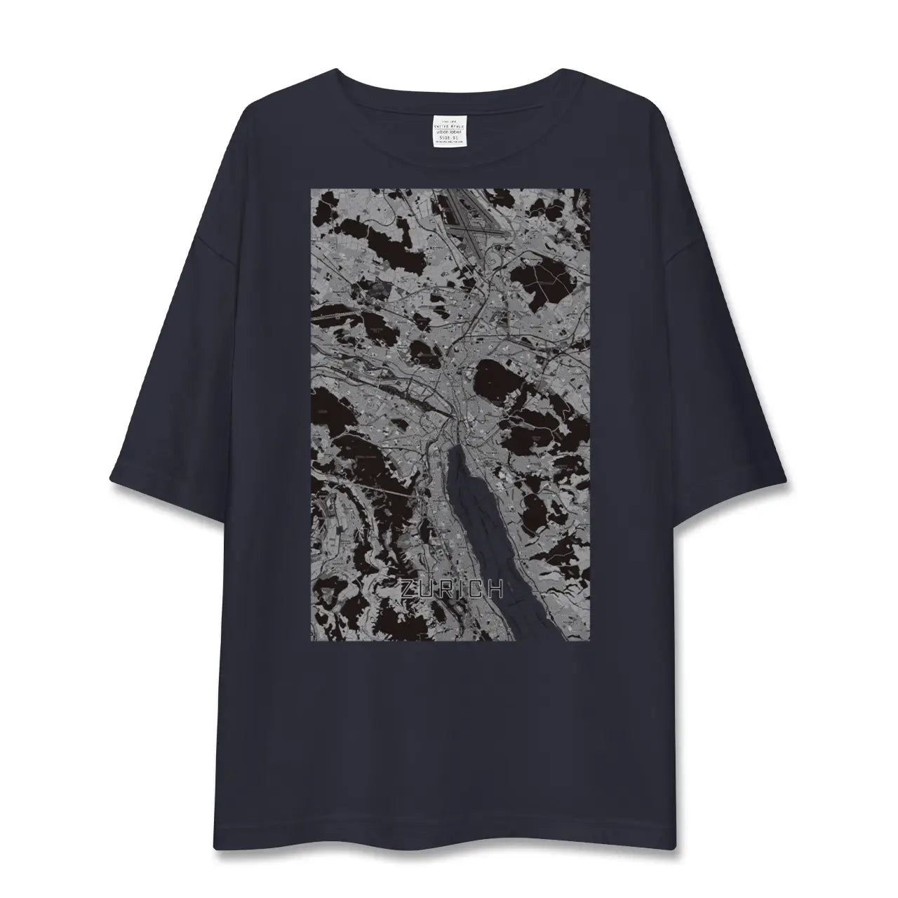【チューリッヒ(スイス)】地図柄ビッグシルエットTシャツ