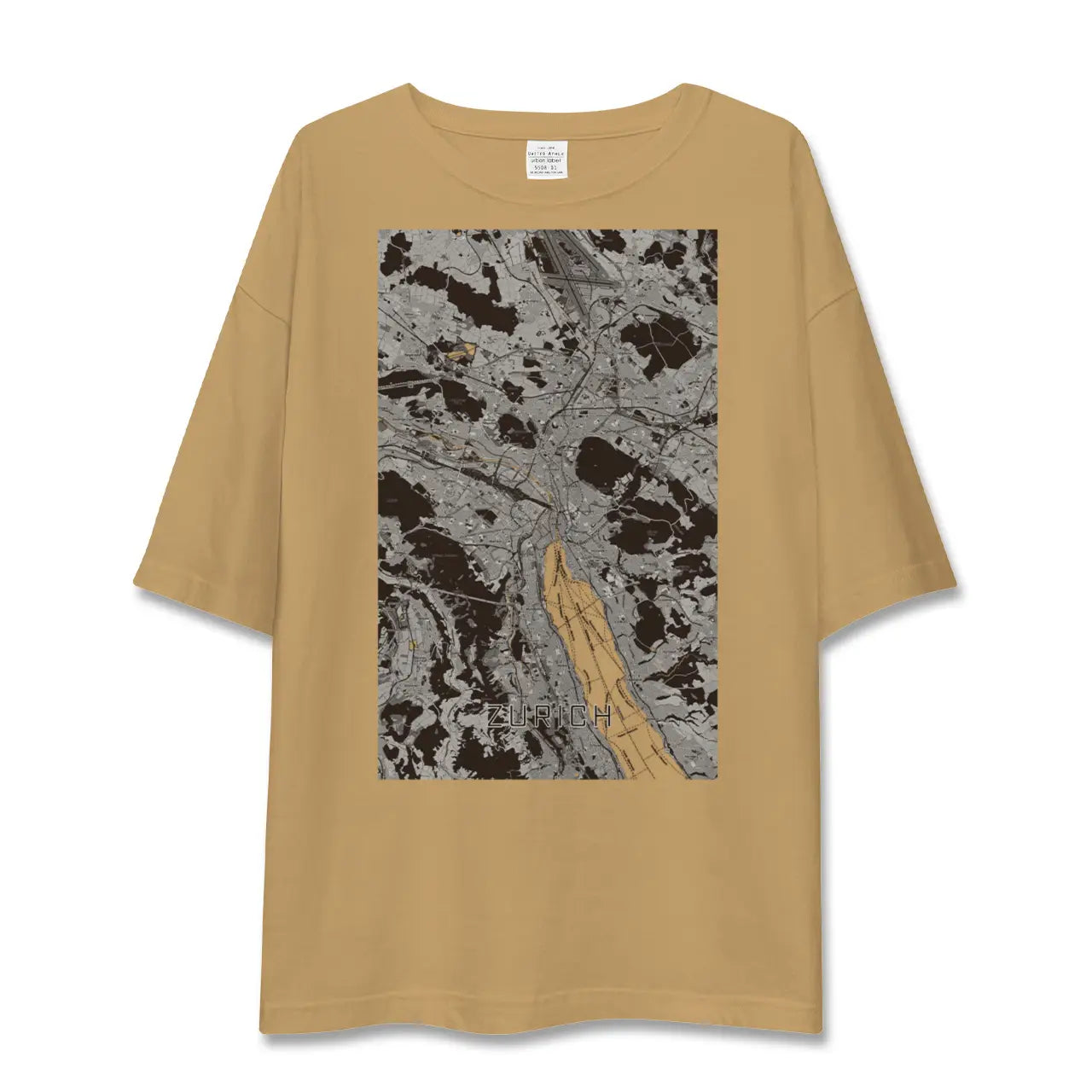 【チューリッヒ(スイス)】地図柄ビッグシルエットTシャツ