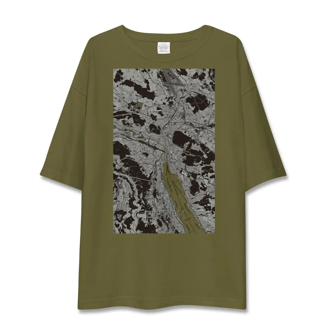 【チューリッヒ(スイス)】地図柄ビッグシルエットTシャツ