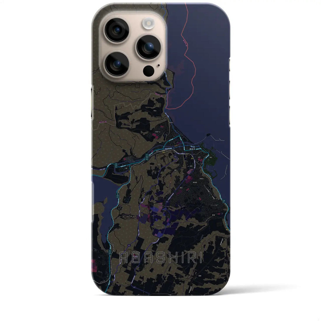 【網走(北海道)】地図柄iPhoneケース(バックカバータイプ)