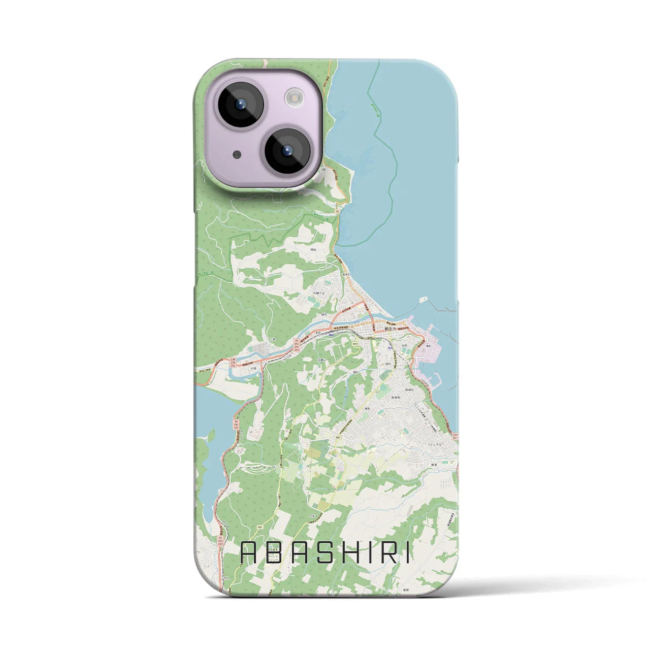 【網走（北海道）】地図柄iPhoneケース（バックカバータイプ）