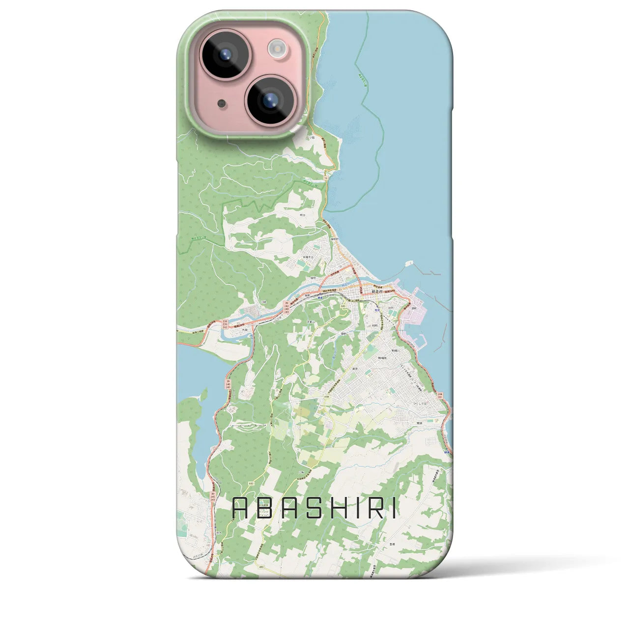 【網走（北海道）】地図柄iPhoneケース（バックカバータイプ）