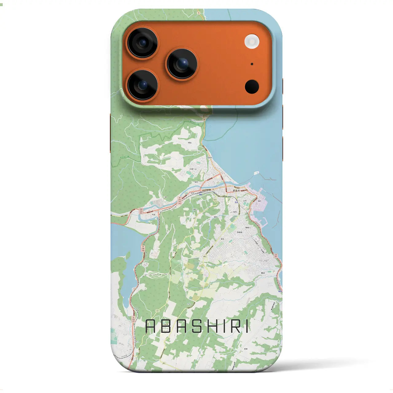 【網走（北海道）】地図柄iPhoneケース（バックカバータイプ）ナチュラル・iPhone 17 Pro Max 用
