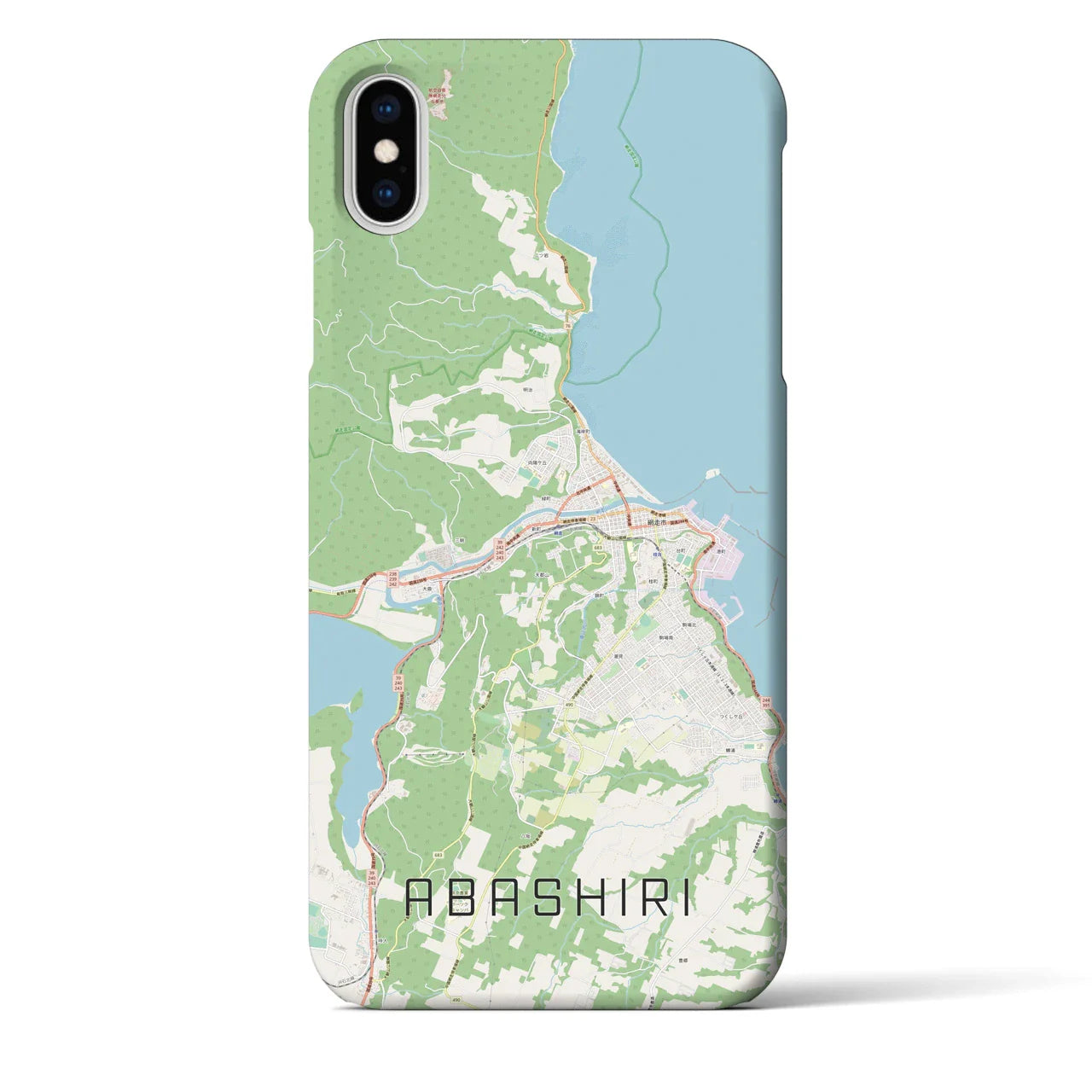 【網走（北海道）】地図柄iPhoneケース（バックカバータイプ）