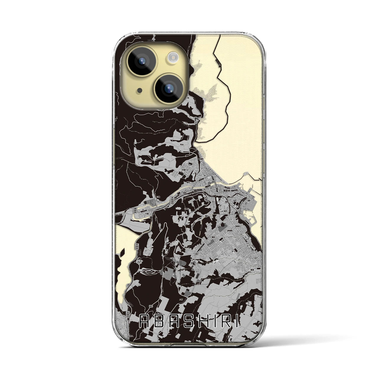 【網走（北海道）】地図柄iPhoneケース（クリアタイプ）
