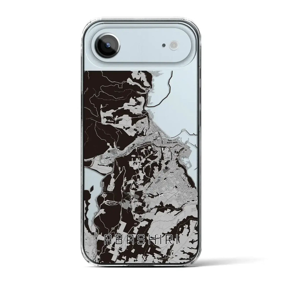 【網走（北海道）】地図柄iPhoneケース（クリアタイプ）モノトーン・iPhone 17 Pro Max 用