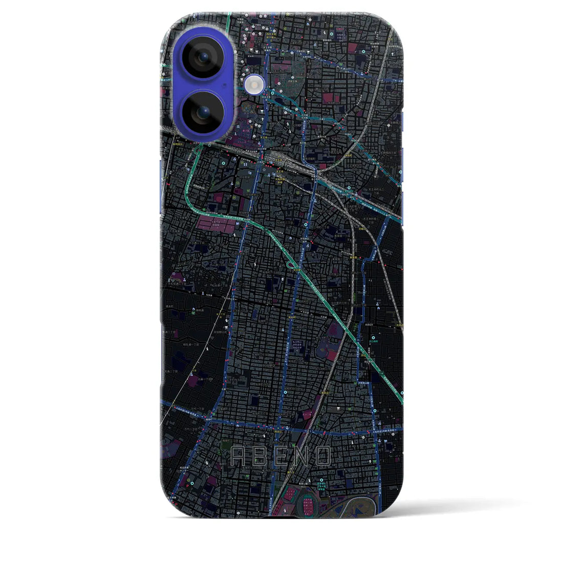 【阿倍野(大阪府)】地図柄iPhoneケース(バックカバータイプ)ナチュラル・iPhone 16 Pro Max 用