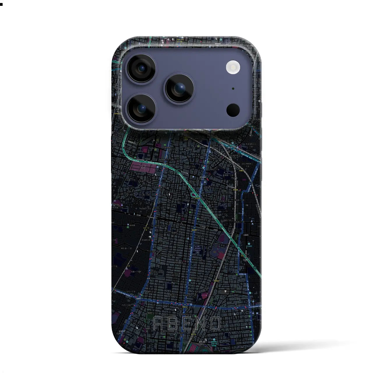 【阿倍野（大阪府）】地図柄iPhoneケース（バックカバータイプ）