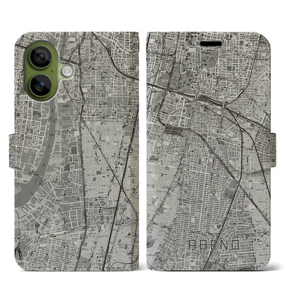 【阿倍野（大阪府）】地図柄iPhoneケース（手帳タイプ）