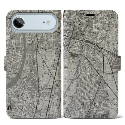 【阿倍野（大阪府）】地図柄iPhoneケース（手帳タイプ）