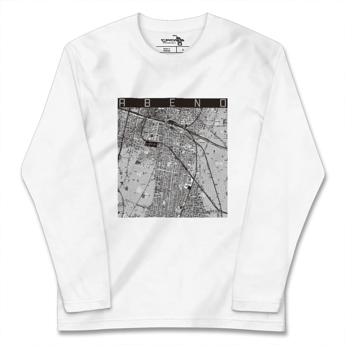 【阿倍野(大阪府)】地図柄ロングスリーブTシャツ