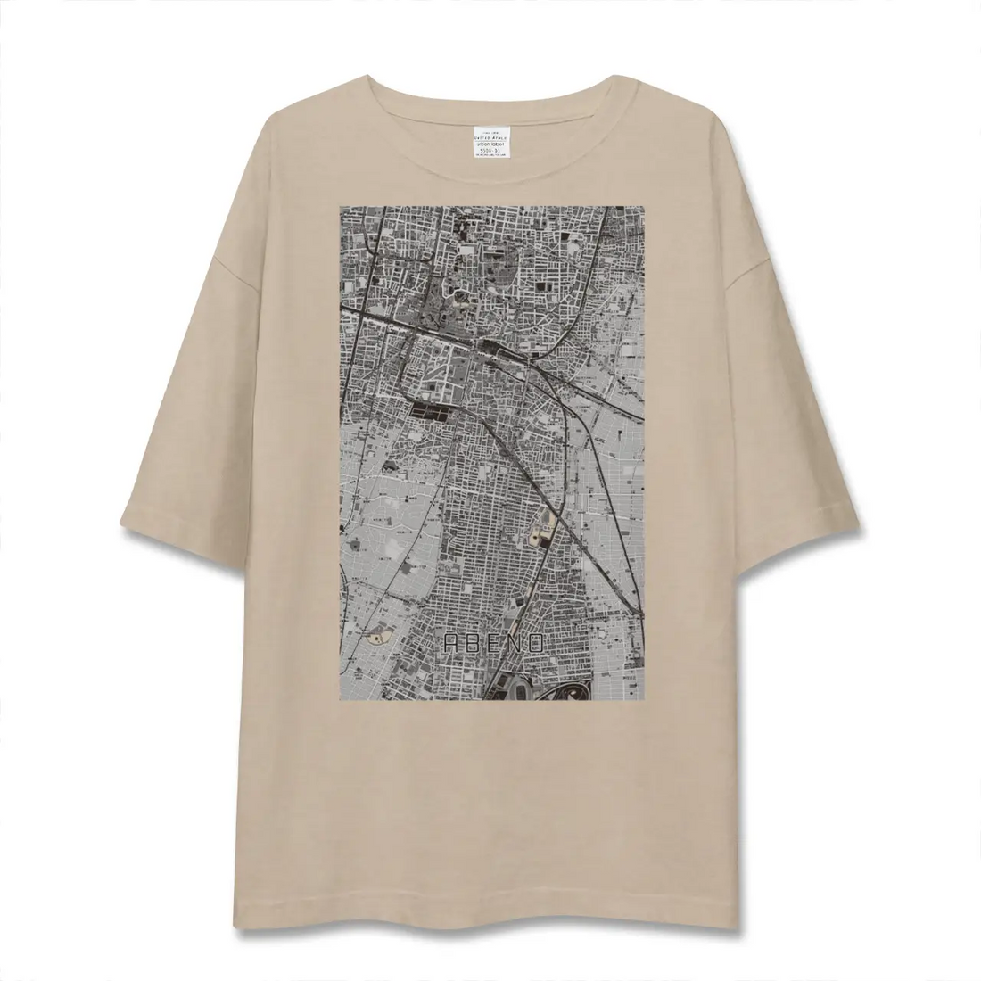 【阿倍野(大阪府)】地図柄ビッグシルエットTシャツ