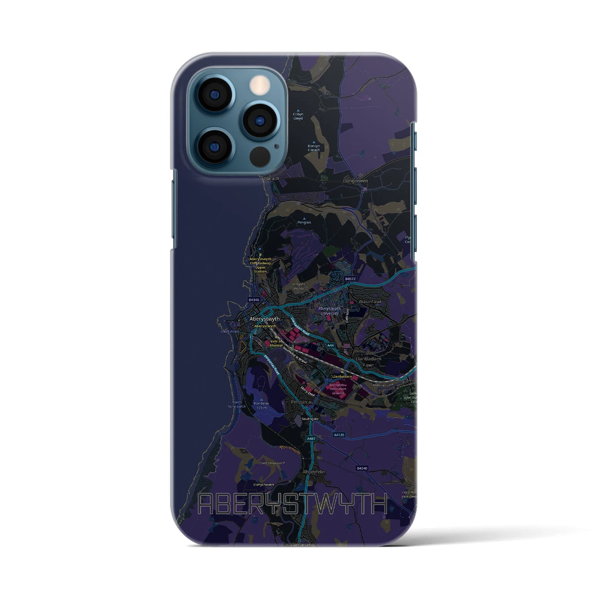 【アベリストウィス（イギリス）】地図柄iPhoneケース（バックカバータイプ）
