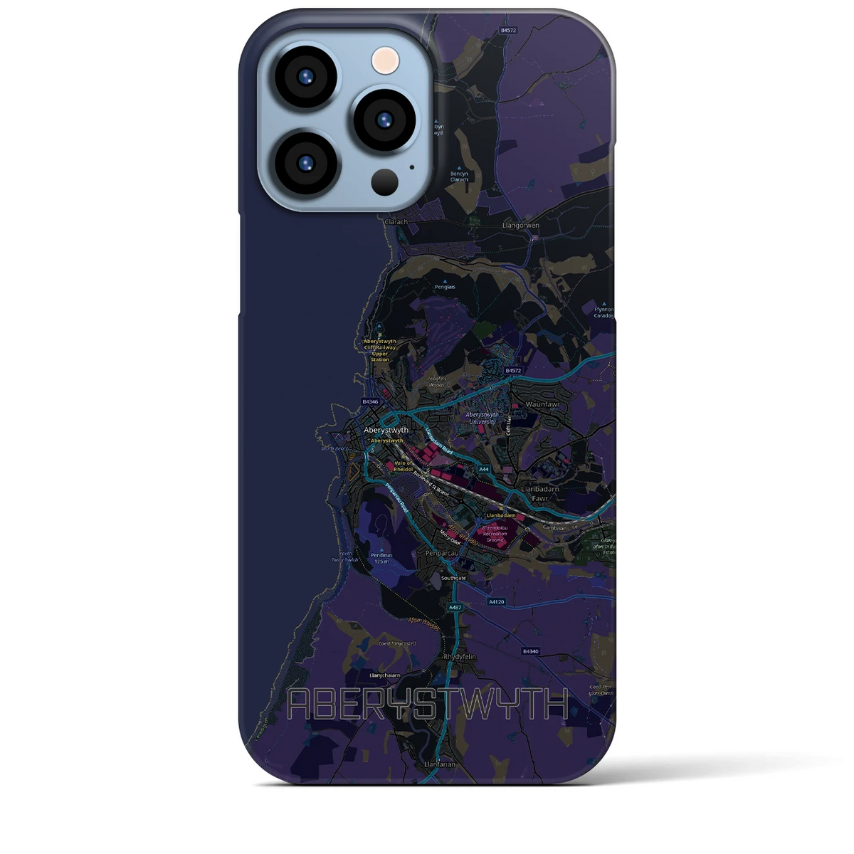 【アベリストウィス（イギリス）】地図柄iPhoneケース（バックカバータイプ）