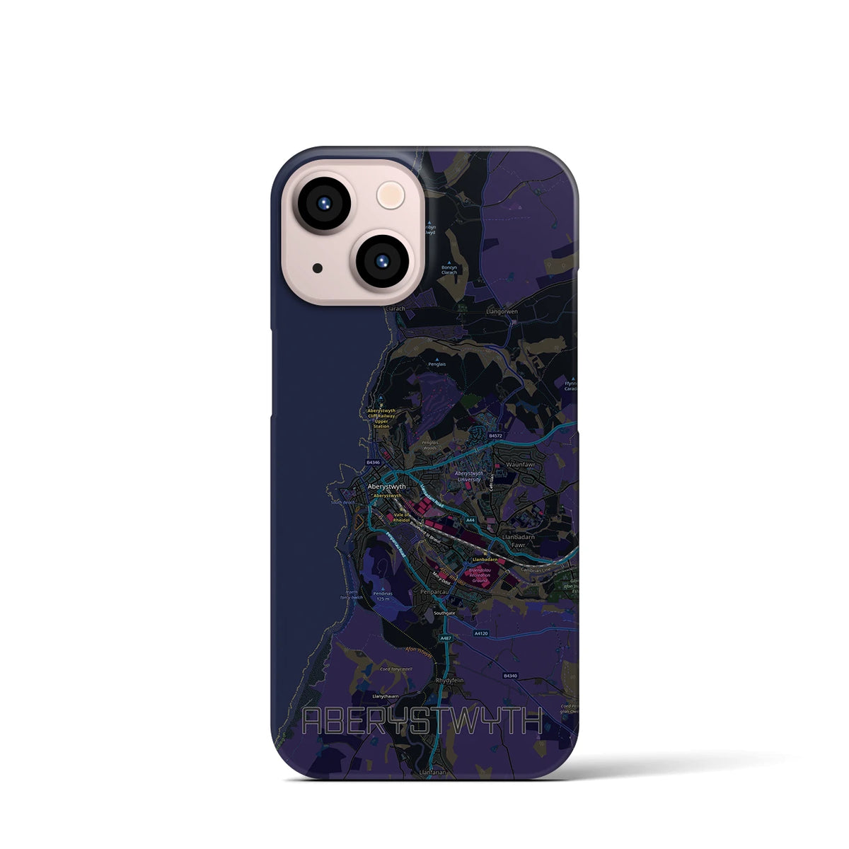 【アベリストウィス（イギリス）】地図柄iPhoneケース（バックカバータイプ）