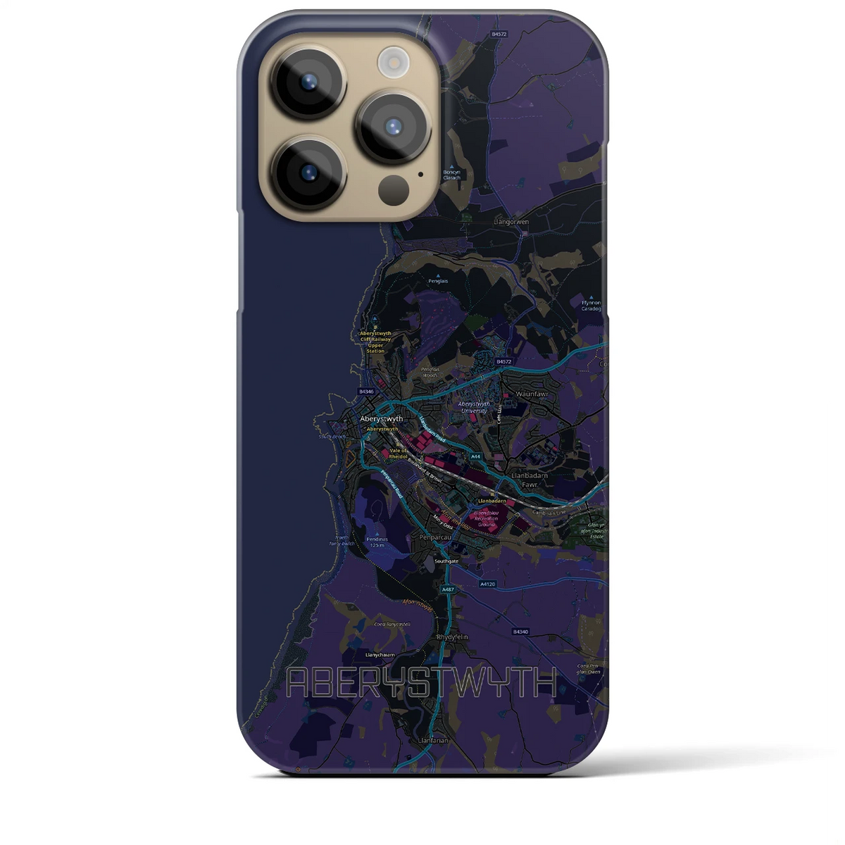 【アベリストウィス（イギリス）】地図柄iPhoneケース（バックカバータイプ）