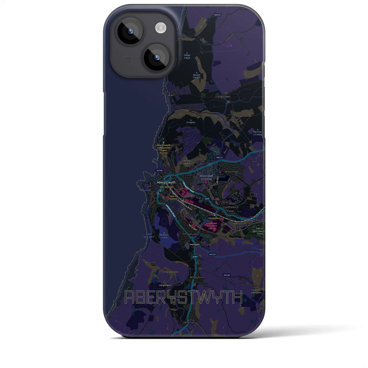 【アベリストウィス（イギリス）】地図柄iPhoneケース（バックカバータイプ）