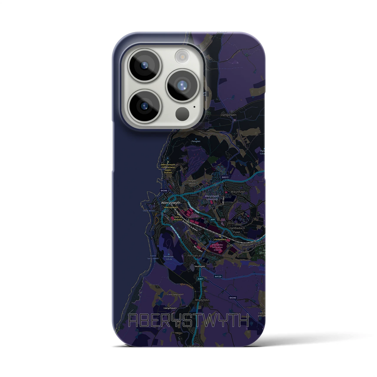 【アベリストウィス（イギリス）】地図柄iPhoneケース（バックカバータイプ）