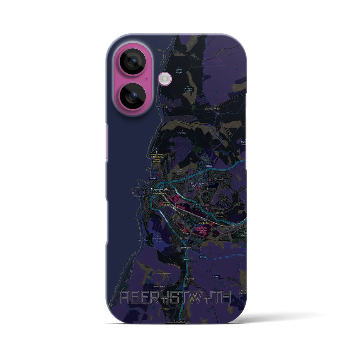 【アベリストウィス（イギリス）】地図柄iPhoneケース（バックカバータイプ）