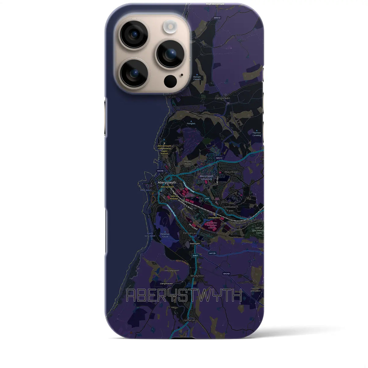【アベリストウィス（イギリス）】地図柄iPhoneケース（バックカバータイプ）