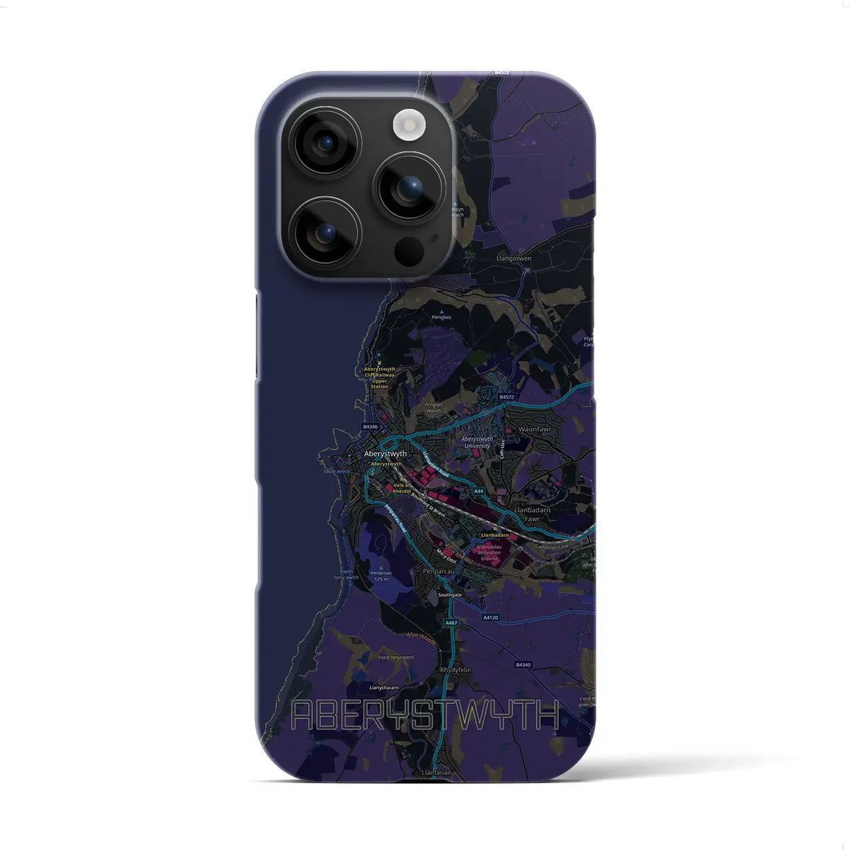 【アベリストウィス（イギリス）】地図柄iPhoneケース（バックカバータイプ）