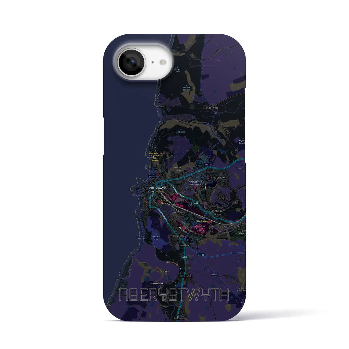 【アベリストウィス（イギリス）】地図柄iPhoneケース（バックカバータイプ）
