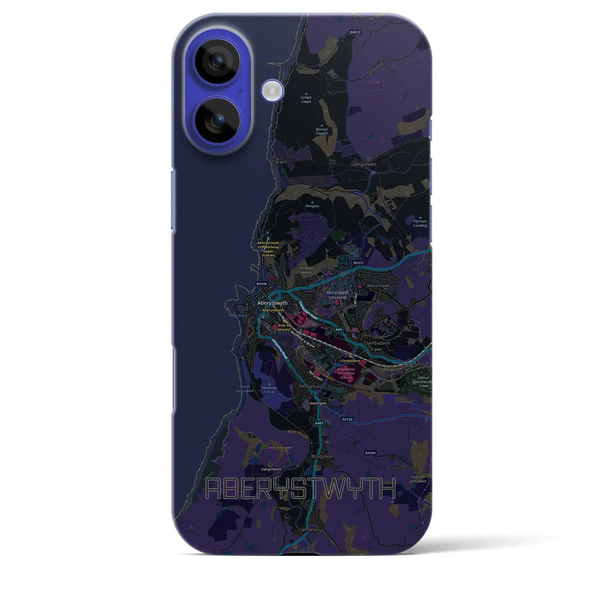 【アベリストウィス（イギリス）】地図柄iPhoneケース（バックカバータイプ）