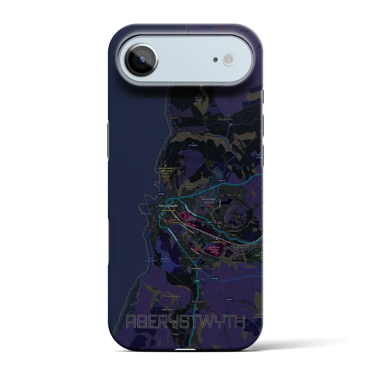【アベリストウィス（イギリス）】地図柄iPhoneケース（バックカバータイプ）