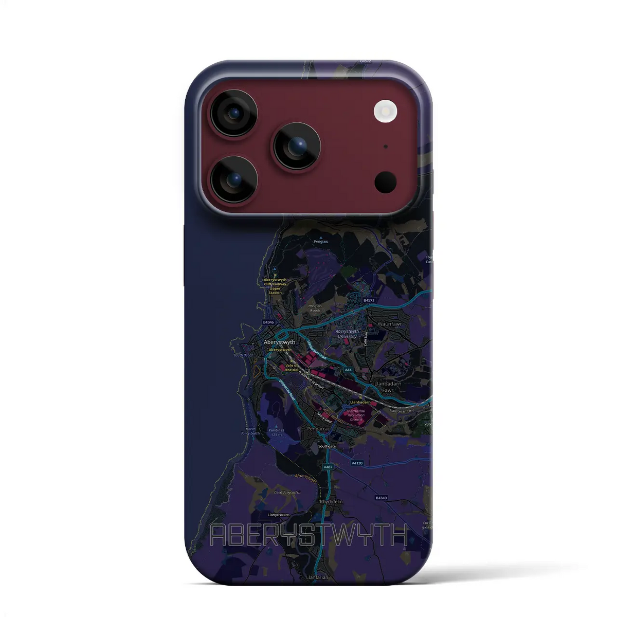 【アベリストウィス（イギリス）】地図柄iPhoneケース（バックカバータイプ）