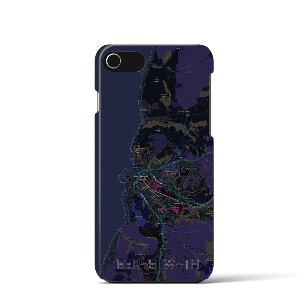 【アベリストウィス（イギリス）】地図柄iPhoneケース（バックカバータイプ）