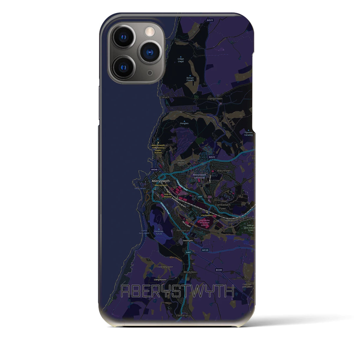 【アベリストウィス（イギリス）】地図柄iPhoneケース（バックカバータイプ）