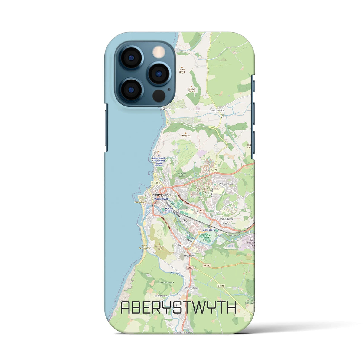【アベリストウィス（イギリス）】地図柄iPhoneケース（バックカバータイプ）