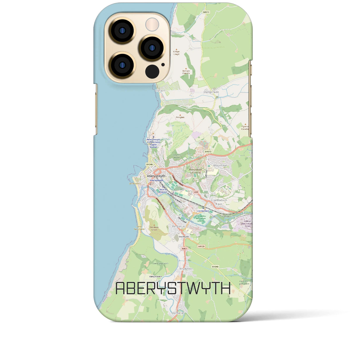 【アベリストウィス（イギリス）】地図柄iPhoneケース（バックカバータイプ）