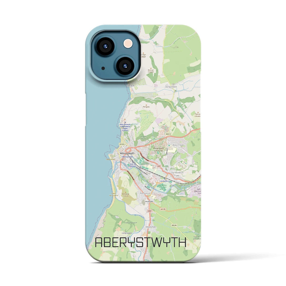 【アベリストウィス（イギリス）】地図柄iPhoneケース（バックカバータイプ）