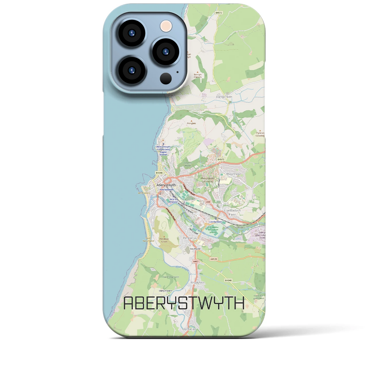 【アベリストウィス（イギリス）】地図柄iPhoneケース（バックカバータイプ）