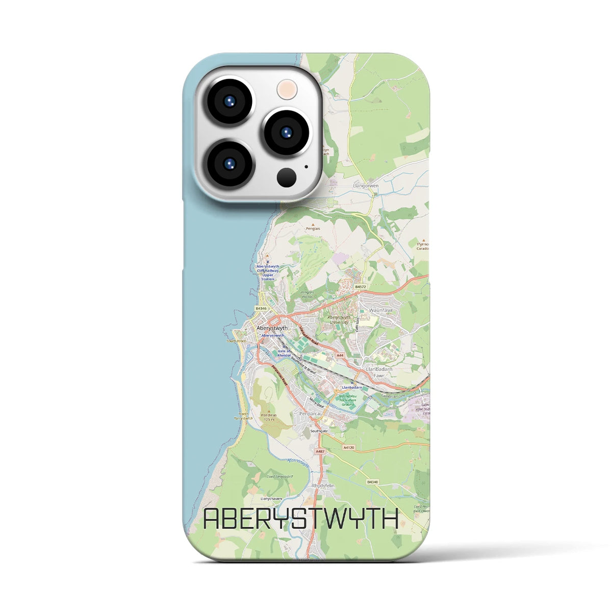【アベリストウィス（イギリス）】地図柄iPhoneケース（バックカバータイプ）