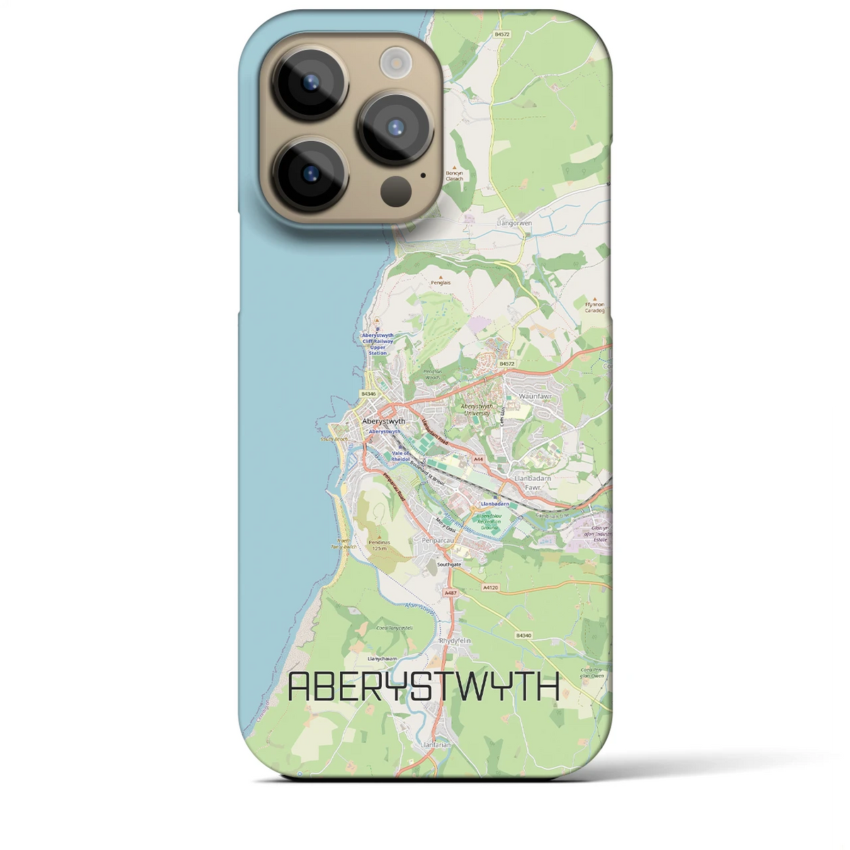 【アベリストウィス（イギリス）】地図柄iPhoneケース（バックカバータイプ）