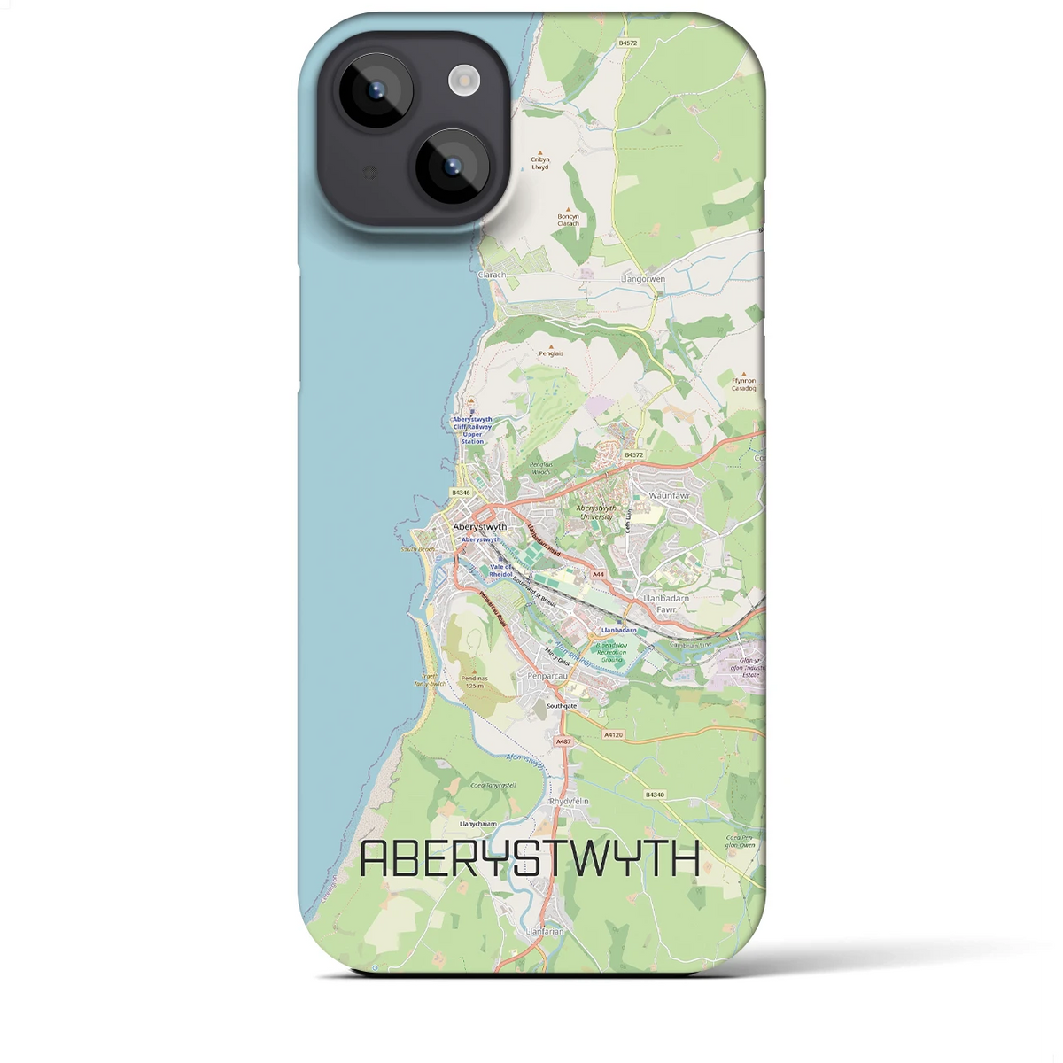 【アベリストウィス（イギリス）】地図柄iPhoneケース（バックカバータイプ）